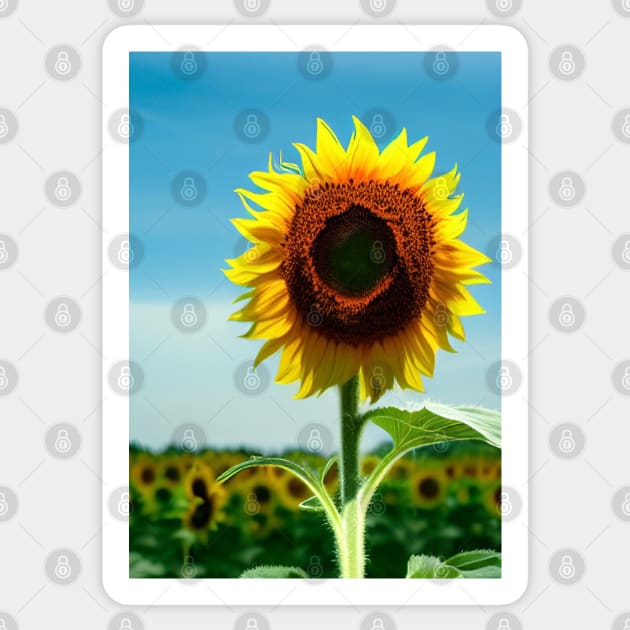 STYLISH SIMPLE SUNFLOWER WITH PALE BLUE SKY Sticker by sailorsam1805